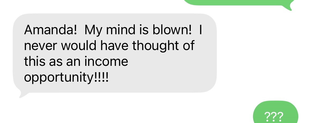 Text message from Kari about MakeMint